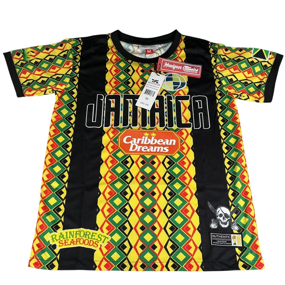Headgear Classics Jamaica Youth Soccer MED Jersey World Cup 1990 Rasta NWT